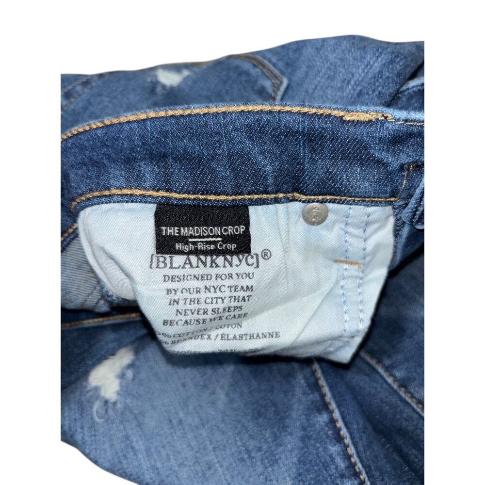 Blank NYC Madison Crop Size 26 Distressed Raw Hem Jeans - Picture 6 of 8
